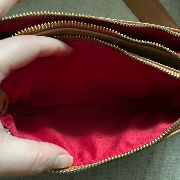 RARE Tuscany Leather Camel Double Sling Bag - Picture 15 of 15